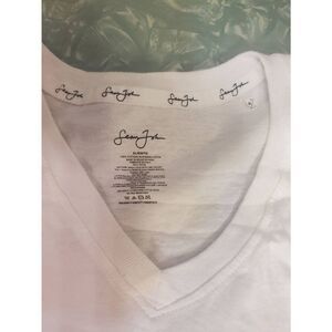 Sean John White V Neck T Shirt Sz XL6 oz